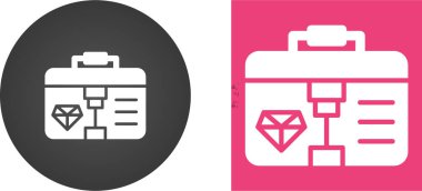 Elmas evrak çantası simgeleri seti, vektör illüstrasyonu, ödül ödülü