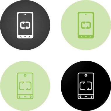 Akıllı Telefon Veri Aktarım Vektörü Simgesi. Vektör İllüstrasyonu 