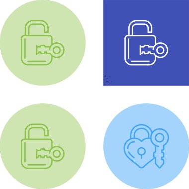  Kilit simgeleri vektör simgelerinin basit çizimi