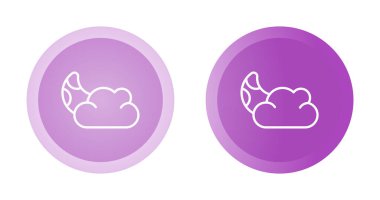 Ay ve bulut ağ ikonu vektör illüstrasyonu