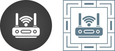 Wi-Fi yönlendiricileri simgeleri web basit illüstrasyon