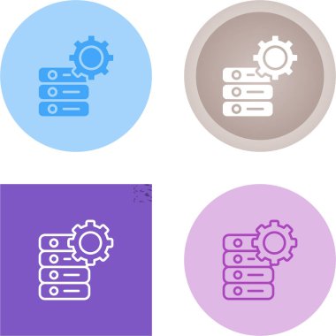 Veritabanı yönetim simgeleri ayarlandı, vektör illüstrasyonu