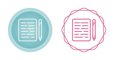 beyaz arkaplanda izole edilmiş not ve kalem simgeleri. vektör illüstrasyonu 