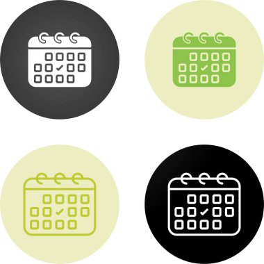 Takvim ağ simgeleri, vektör illüstrasyonu