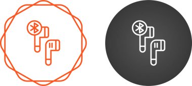 Taşınabilir kablosuz mini kulaklık seti, vektör illüstrasyonu