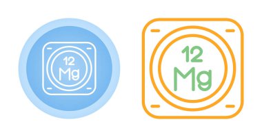 Magnezyum kimyasal element ikon vektör çizimi