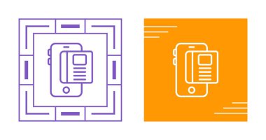 SIM kart simgeli bir akıllı telefon seti. İnce çizgi tarzı tasarım. vektör illüstrasyonu