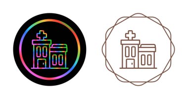 Kilise binası simgeleri beyaz arkaplanda izole edildi.