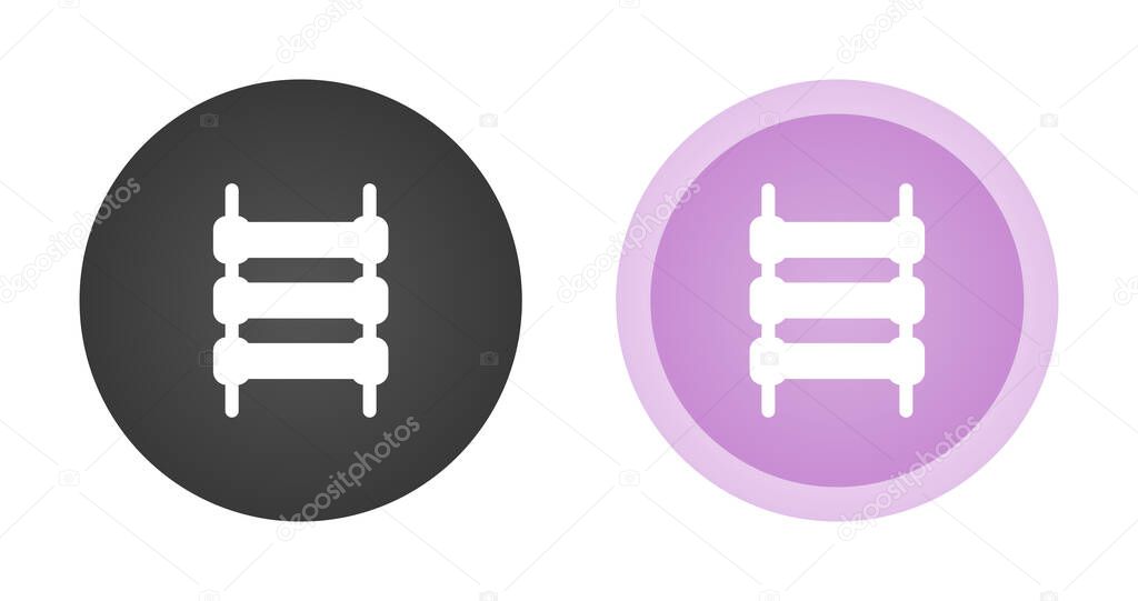 Set of track rails icons isolated on white background, vector illustration