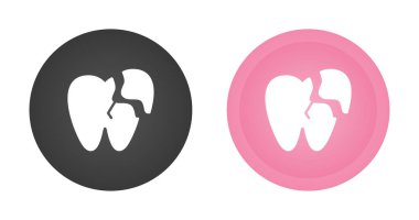 Kırık diş ağı ikonu vektör illüstrasyonu