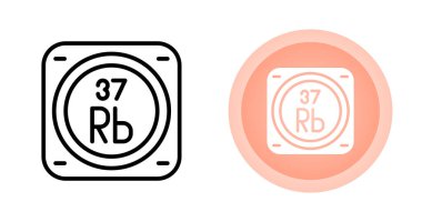 Rubidyum kimyasal element simgesi, basit satır biçimi