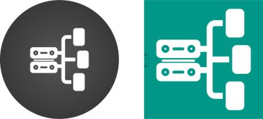 Sunucu teknoloji simgeleri ayarlandı, vektör illüstrasyonu 