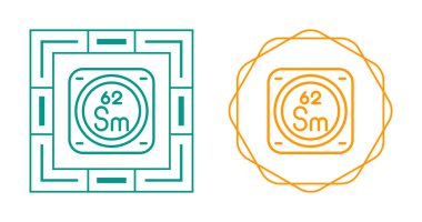Samaryum kimyasal element simgeleri vektör illüstrasyonu
