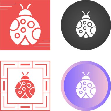 Uğur böcekleri web simgeleri vektör illüstrasyonu