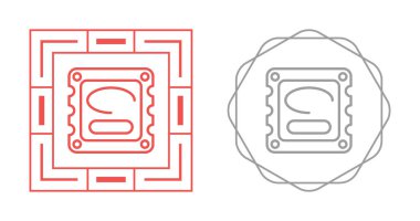 Cpu simgesi işaret vektör illüstrasyonu 