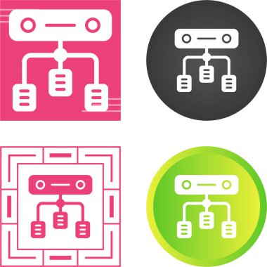 Sunucu teknoloji simgeleri ayarlandı, vektör illüstrasyonu 