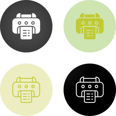 Yazıcı simgeleri ayarlandı. Web basit illüstrasyonu