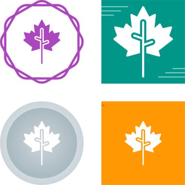 Akçaağaç yaprağı ikon vektör illüstrasyon tasarımı