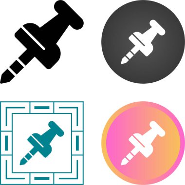 Pin Simgeleri Düz Biçimli ayarla. Vektör İzole Tasarım Elementleri