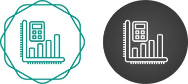 Hesap makineli bar grafik simgesinin vektör çizimi