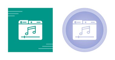 Beyaz arkaplan üzerinde nota simgeleri olan bilgisayar web sayfaları, vektör illüzyonu  