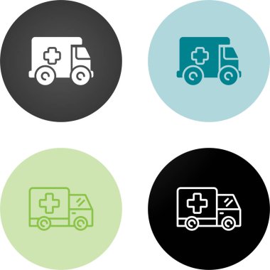 düz araba ambulans simgeleri vektörü