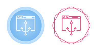 usb sembolleri içeren web tarayıcı pencere simgeleri