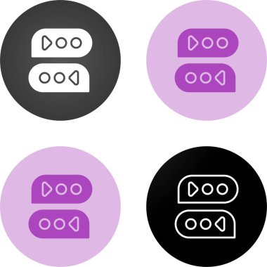 Beyaz arkaplanda izole edilmiş görsel işitsel simgeler seti, vektör illüstrasyonu 