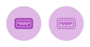 Beyaz arkaplan üzerindeki usb girdi simgeleri kümesi, vektör illüstrasyonu