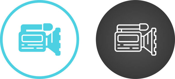 набор иконок кинокамер на белом фоне, векторная иллюстрация 