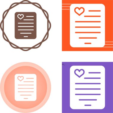 Kağıt simgesi vektör illüstrasyonlu kalp