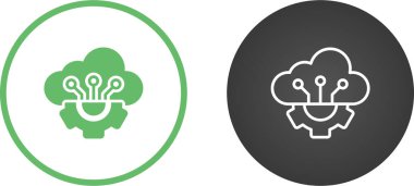 Bulut hesaplama vektör simgeleri ayarlandı