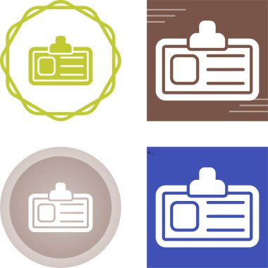 Kimlik kartı simgeleri ayarlandı, vektör illüstrasyonu basit tasarım