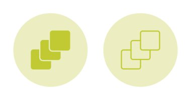 Kullanıcı arayüzleri için çok katmanlı bir kavramı temsil eden grafik simgeleri.