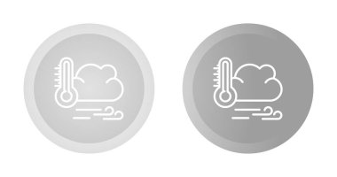 Bulutlu Hava Simgesi. Web için Bulutlu Hava Durumu Vektörü Simgesinin Düz Çizimi