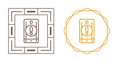 Beyaz arkaplanda izole edilmiş akıllı telefon ve uyarı simgeleri seti, vektör illüstrasyonu   