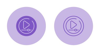 Beyaz arkaplanda oynat düğmesi simgesi. Vektör illüstrasyonu