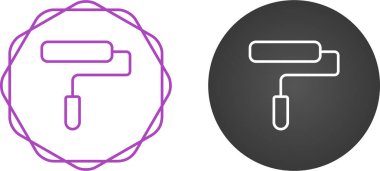 Beyaz arkaplanda boya silindirleri ayarlandı