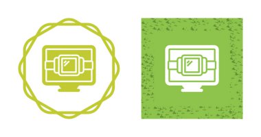 Beyaz arkaplanda bilgisayar izleme simgeleri, vektör illüstrasyonu