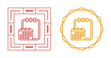 Takvim ağ ikonu vektör illüstrasyonlu not defteri