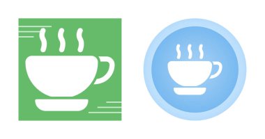 Sıcak çay fincanı simgeleri ayarlandı, vektör illüstrasyonu