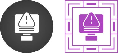 Satır bilgisayarlarını ünlem işareti vektör illüstrasyonu ile ayarla 