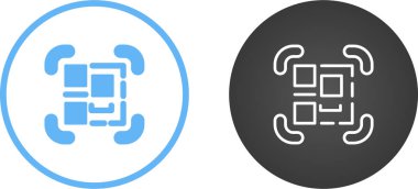 QR kod tarayıcı simgeleri ayarlandı, vektör illüstrasyonu