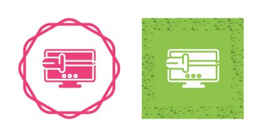 Beyaz ve siyah arkaplanda bilgisayar monitörü ve tornavida simgeleri 