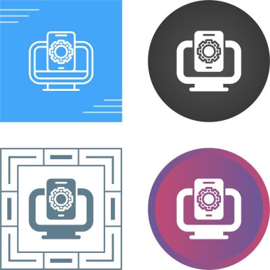 Basit dizüstü bilgisayar ve tablet ayarlama simgeleri Minimalist ve Modern Tasarım ile vektörü ayarlar