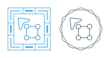 Beyaz arkaplanda izole edilmiş kareler ve oklar simgesi, vektör illüstrasyonu 
