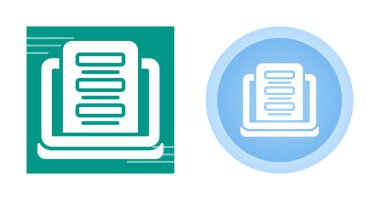 dizüstü bilgisayar web simgesi vektör illüstrasyonundaki belge