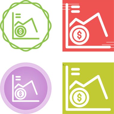 Beyaz arkaplanda izole edilmiş düşen grafik simgeleri dizisi