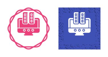 Dizüstü bilgisayardaki sunucu simgeleri beyaz arkaplanda