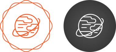 Beyaz arkaplanda izole edilmiş gezegen simgeleri